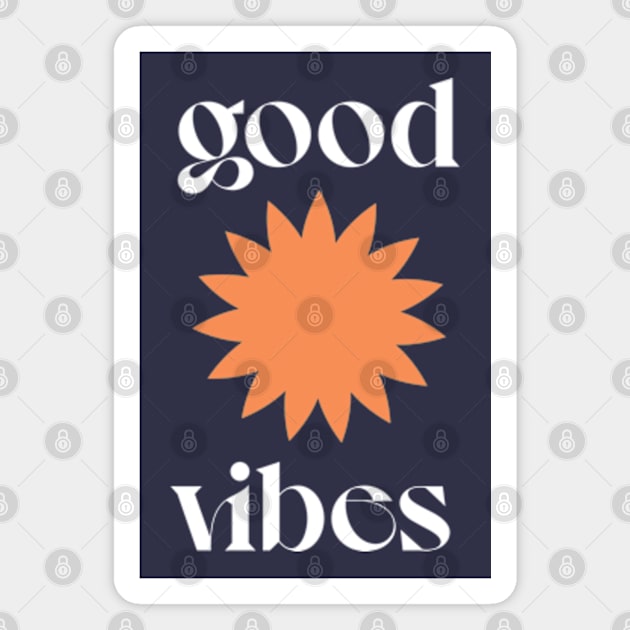 Good Vibes / Retro Typography Design Magnet by DankFutura